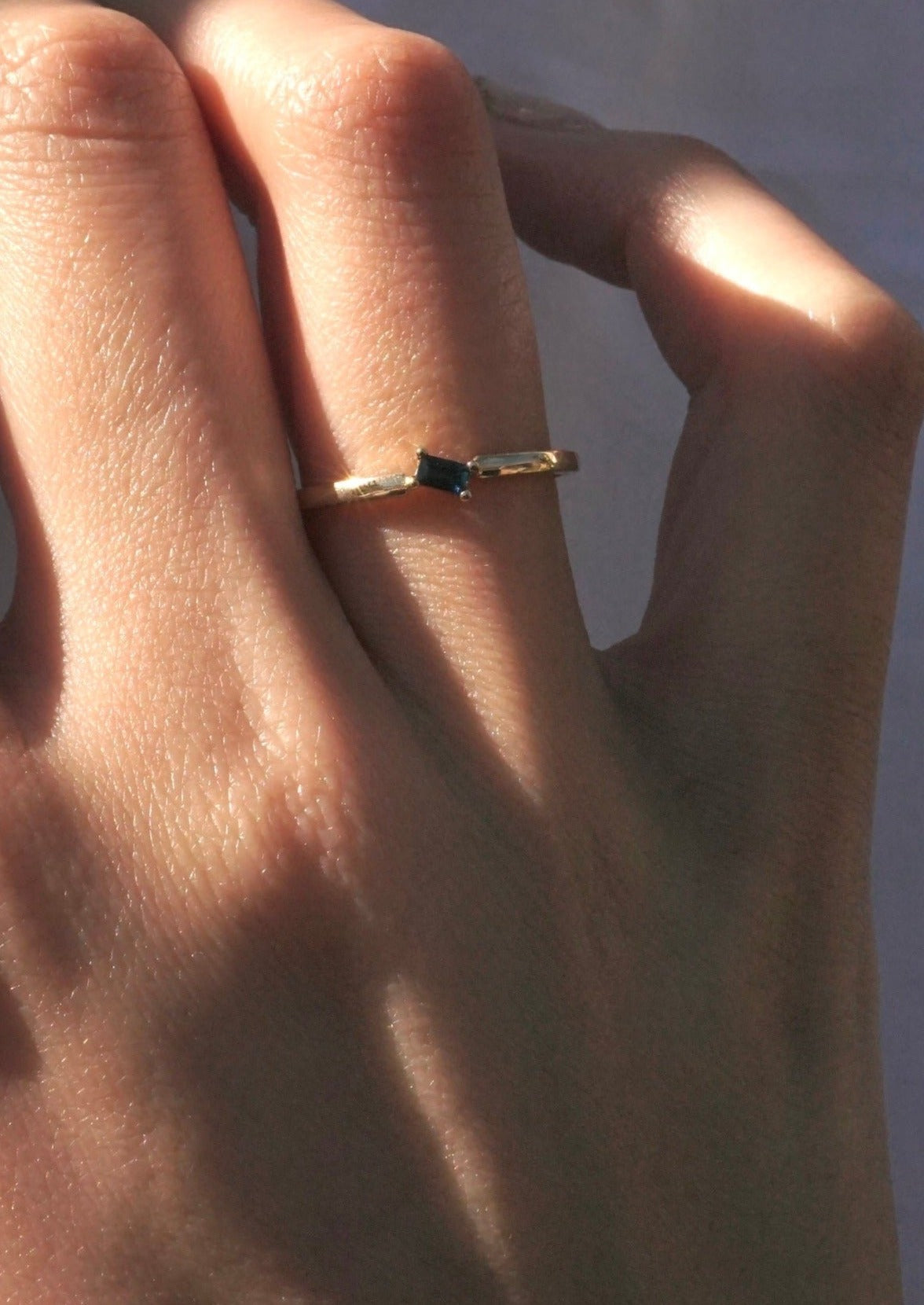 14k Baguette Sapphire Ring