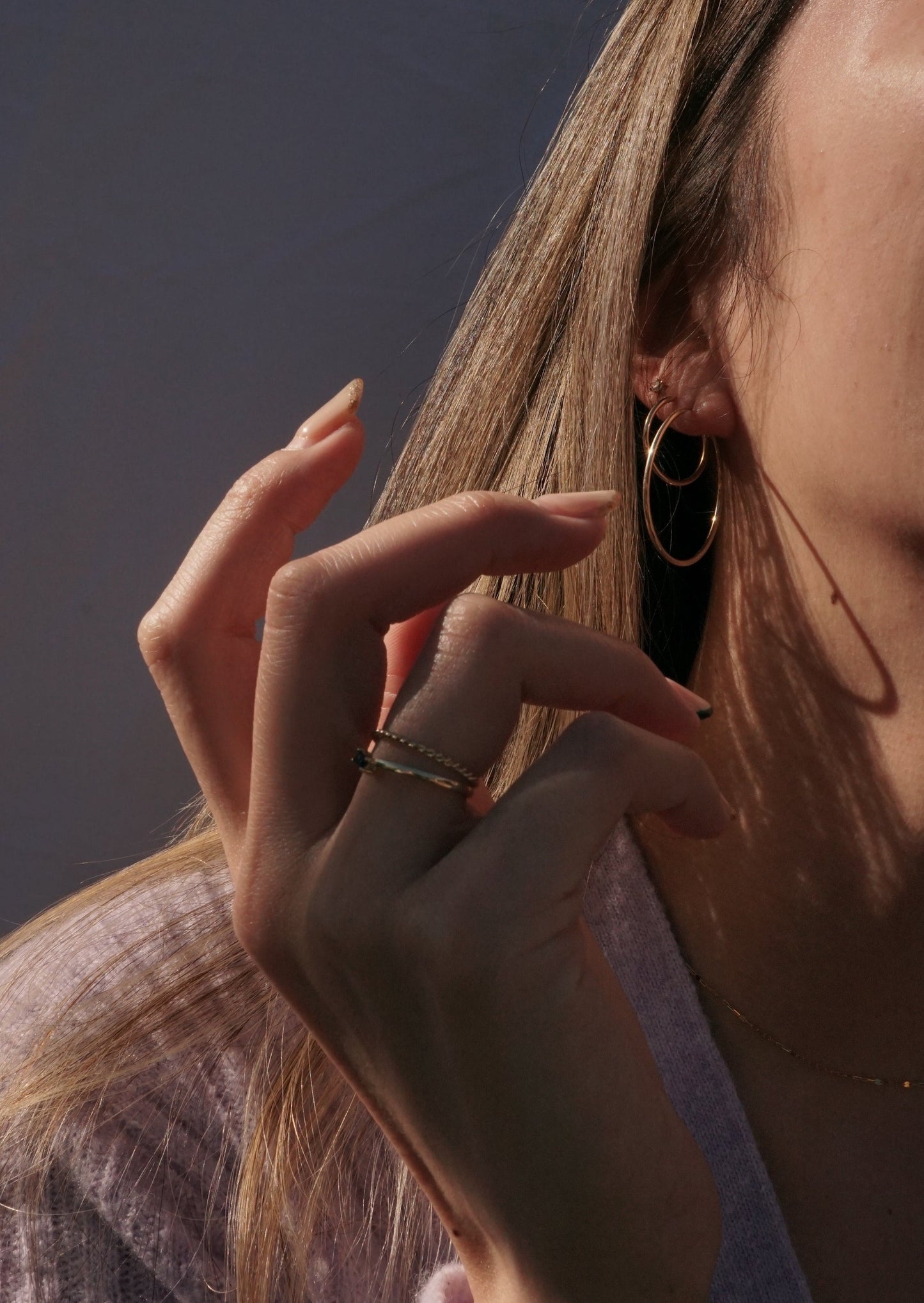 14k Small Thin Loop Hoops