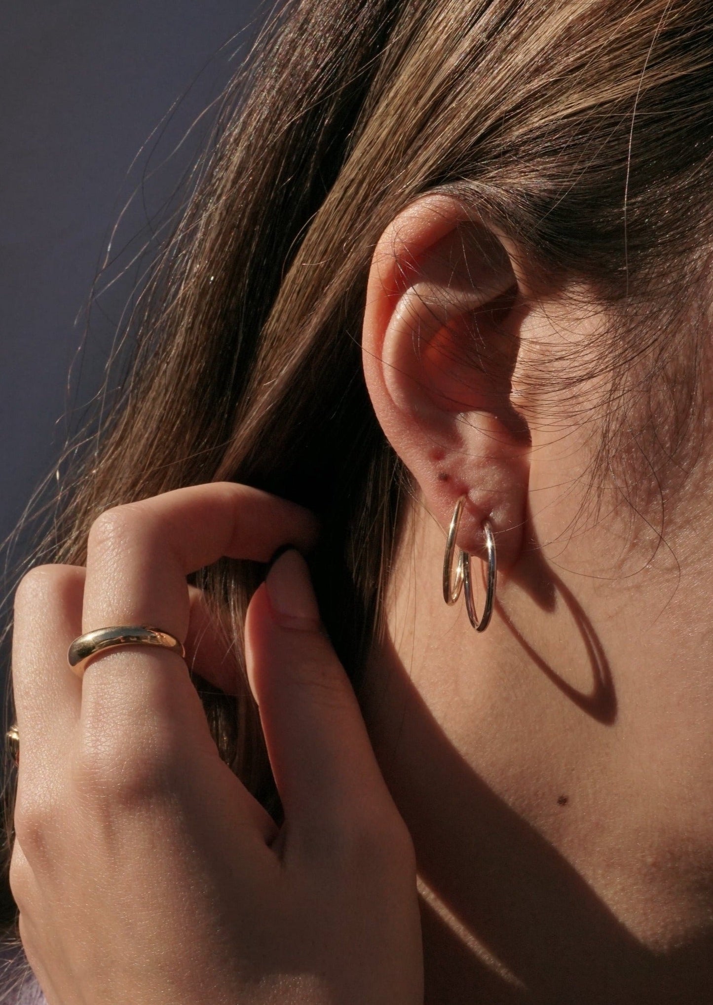 14k Small Thin Loop Hoops