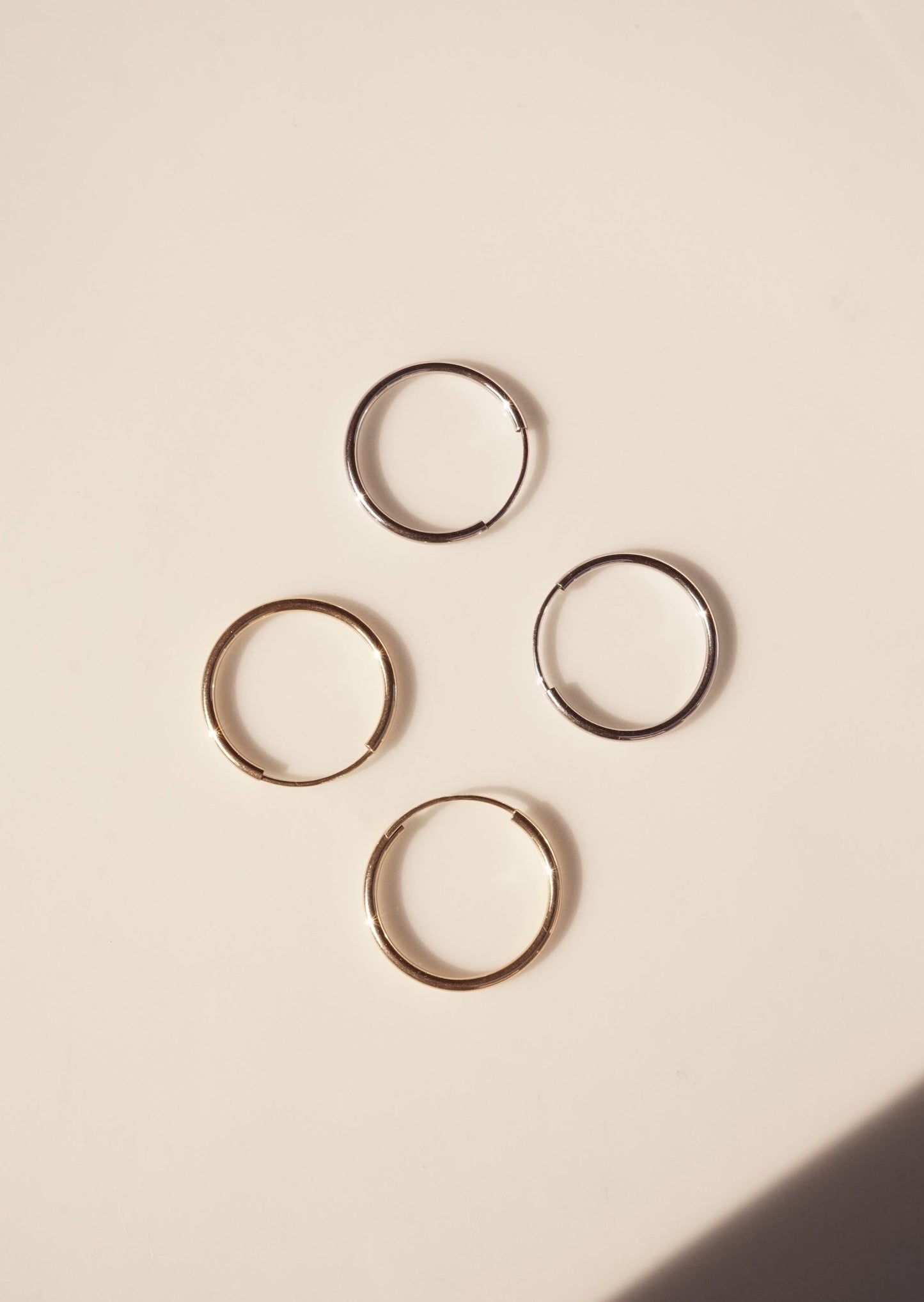14k Small Thin Loop Hoops