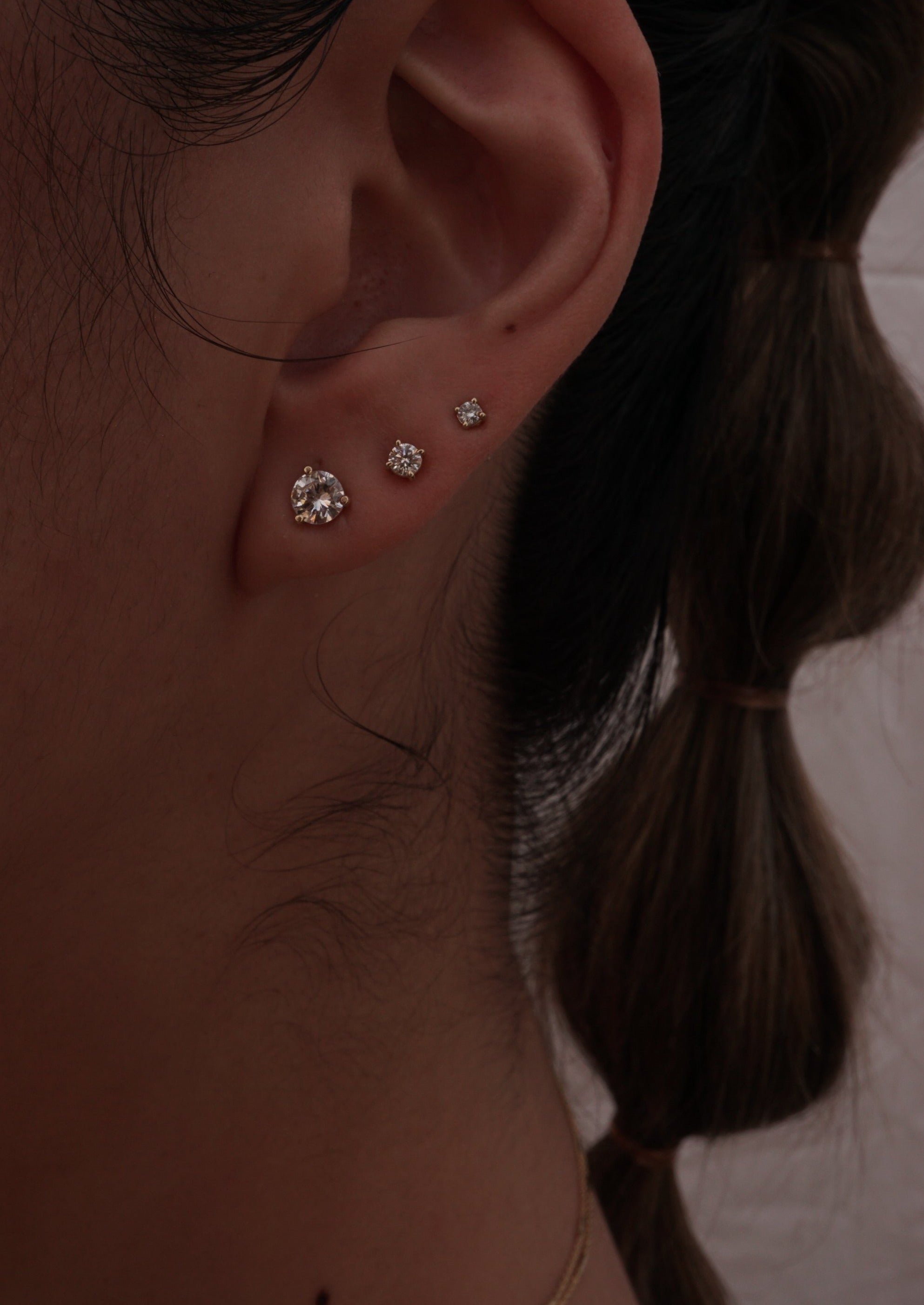 Newborn diamond sale stud earrings