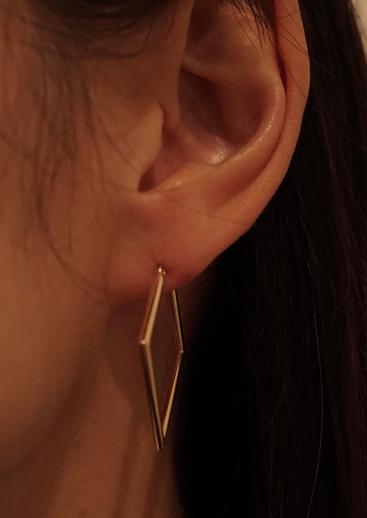 14k Gold Square Hoops
