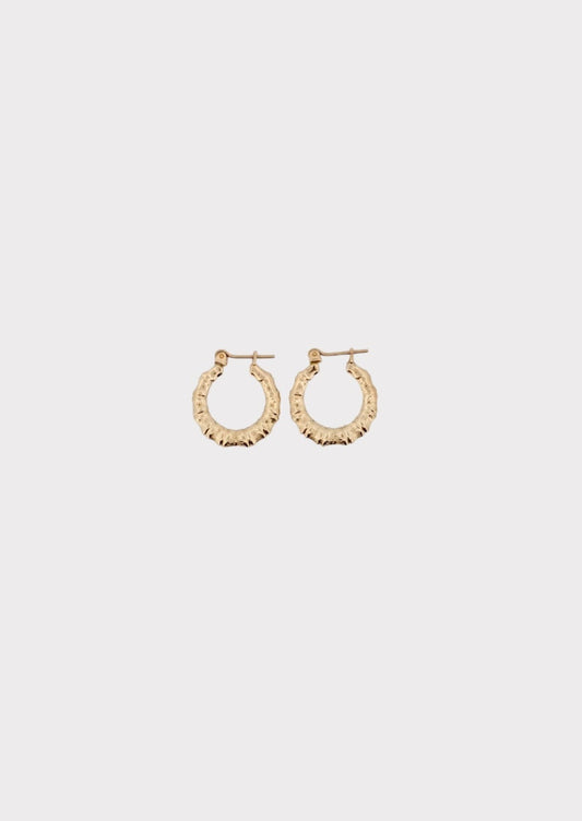 10k Gold Baby Bamboo Hoops