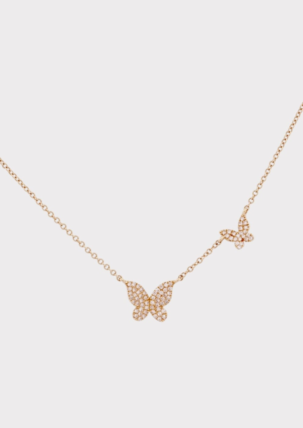 14k Gold Fluttering Butterflies Necklace