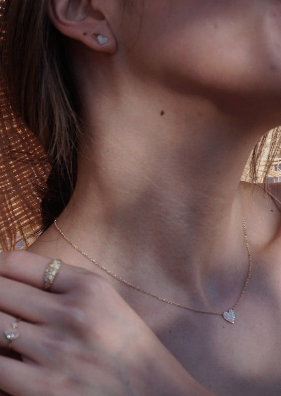 14k Gold Diamond Heart  Necklace